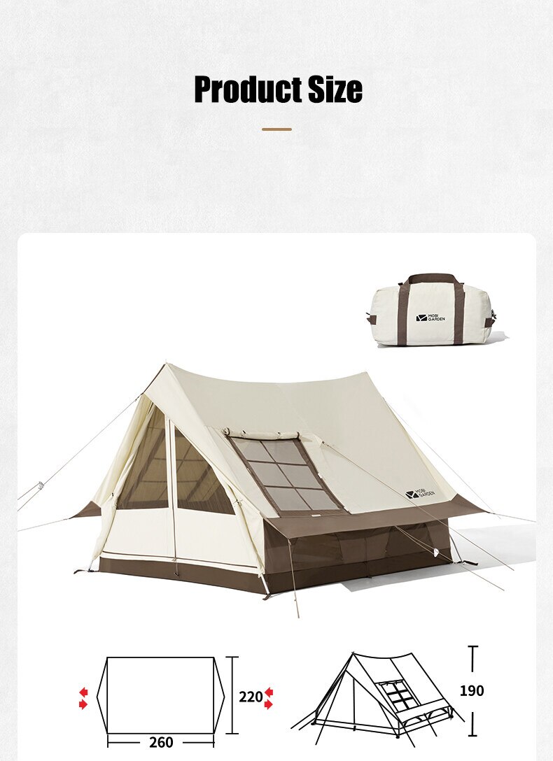 Cheap Goat Tents MOBI GARDEN Tent Exquisite Camping Outdoor Portable Windproof And Rainproof Tent Large Window Cotton Ridge Tent Epoch 190   